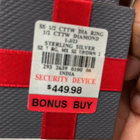 Sterling silver 1/2 CTTW diamond Ring size 7 - Picture 5 of 5